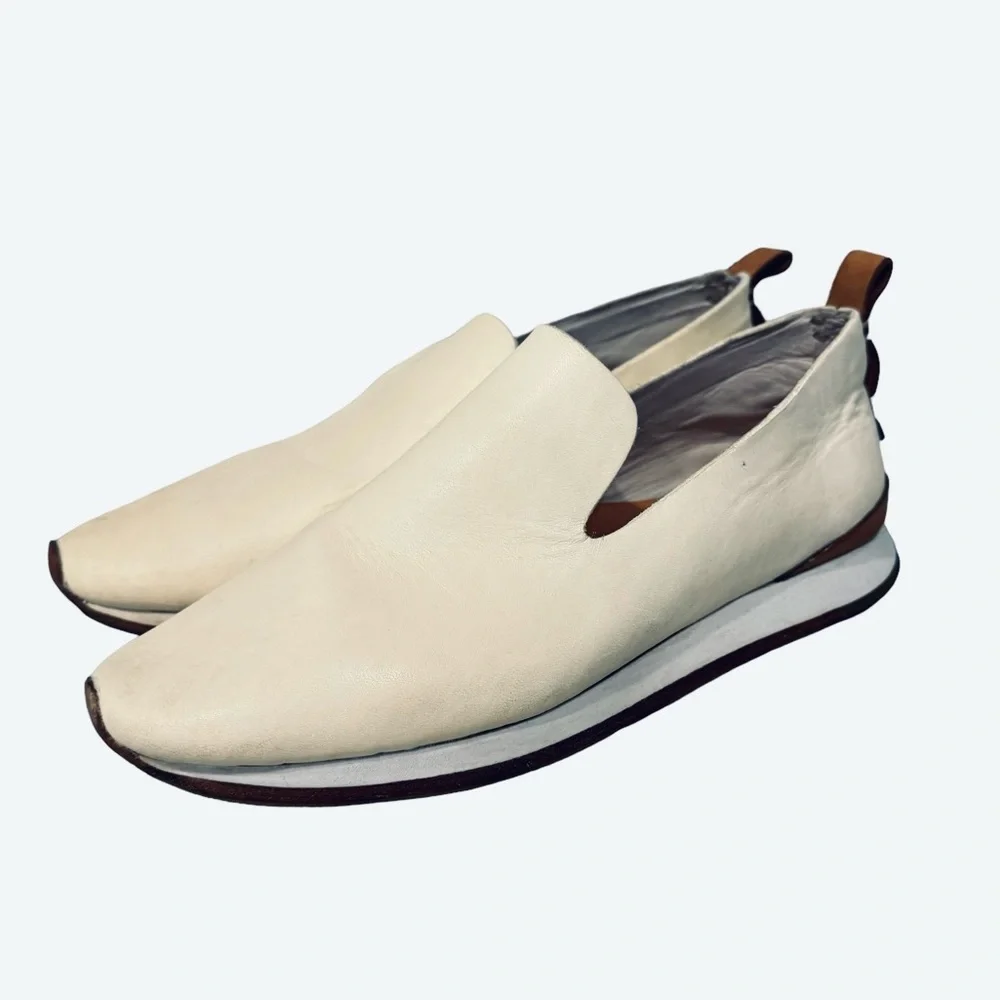 FEIT Slip-On Runner Sneakers in Cream - Picture 3 of 8